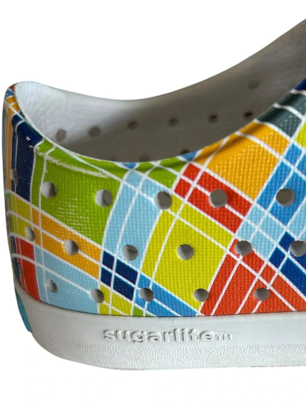 Native Kids Jefferson Sugarlite Rainbow Multi-Plaid Print Slip On Shoes Size C11